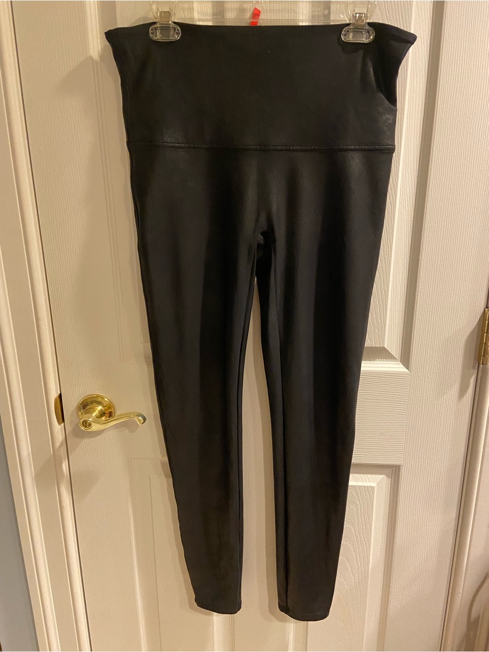 SPANX Black Faux-Leather High-Waist Leggings